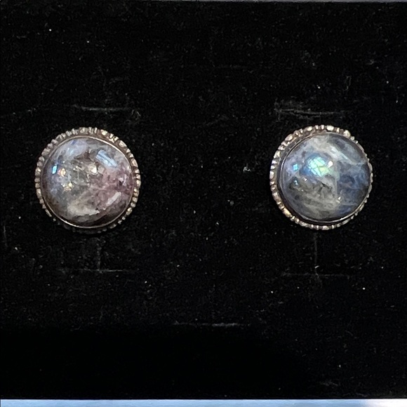 Jewelry - Silver and Iridescent Stud Earrings